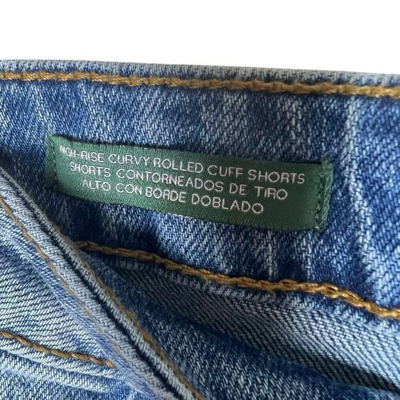 NEW Wild Fable High-Rise Curvy Rolled Cuff Jean Medium Wash Shorts 12 - Picture 4 of 6